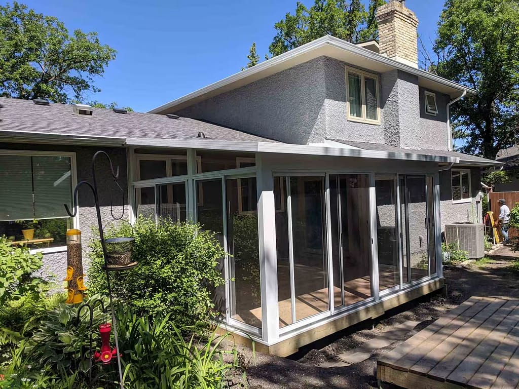white studio sunroom by SunCo in Charleswood, Winnipeg