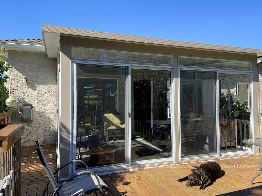 sandalwood and white studio sunroom by SunCo in Winnipeg