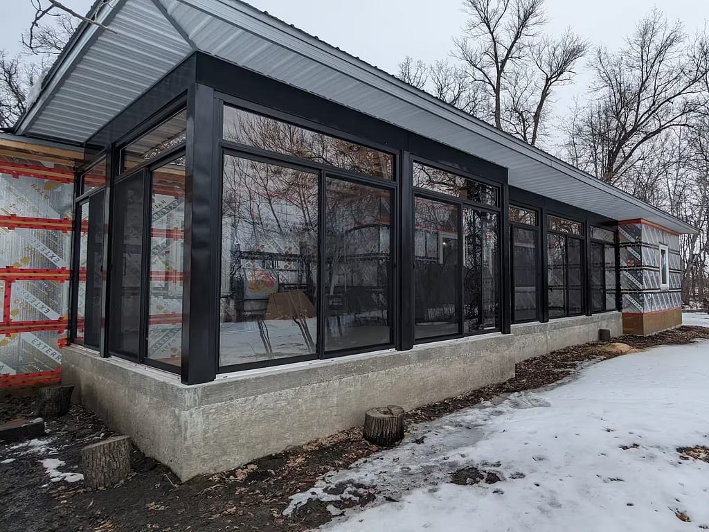 black curtain wall by SunCo in Cartier, Manitoba