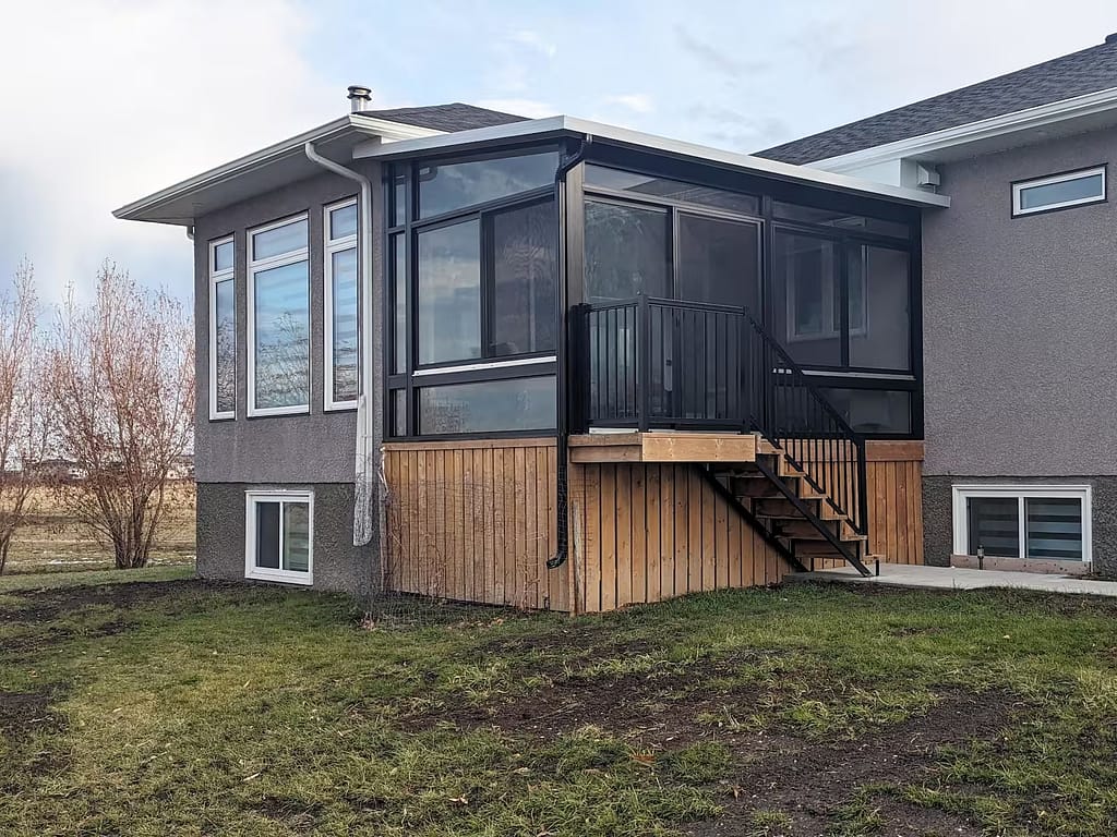 black studio sunroom by SunCo in Navin, Winnipeg