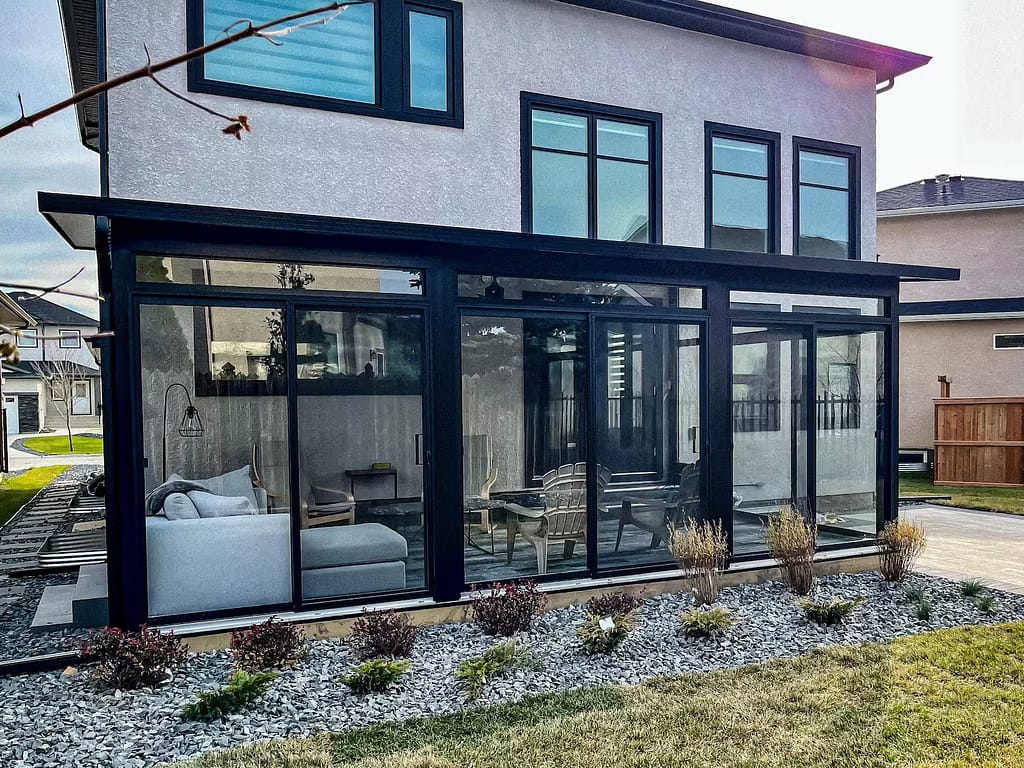 black studio sunroom by SunCo in South St. Vital, Winnipeg