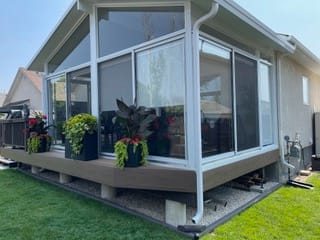 white gable sunroom by SunCo in Richmond West, Winnipeg