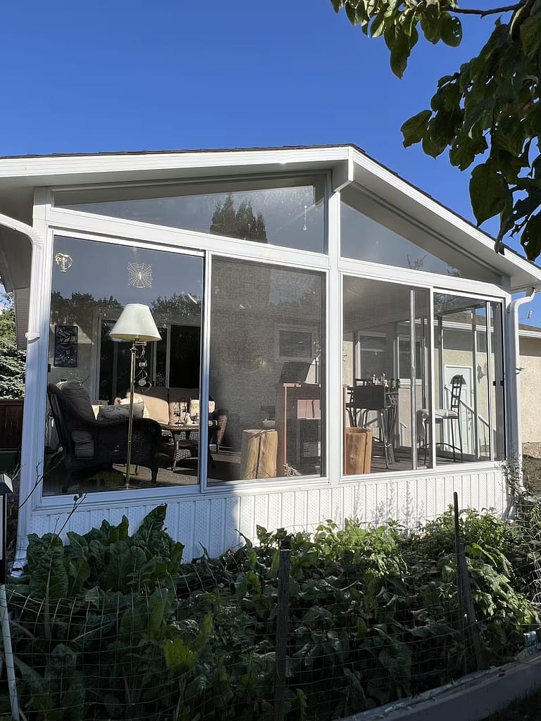 white gable sunroom by SunCo in Lakewood, Winnipeg