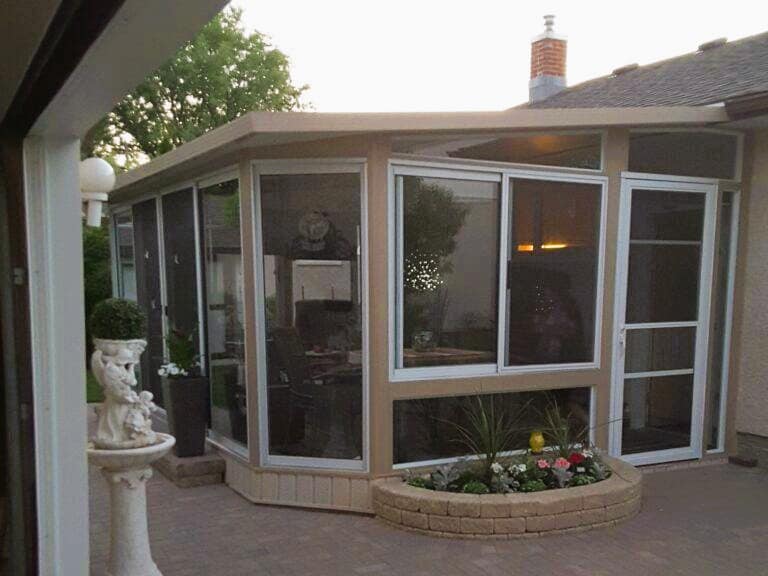 sandalwood and white sunroom by SunCo in Windsor Park, Winnipeg